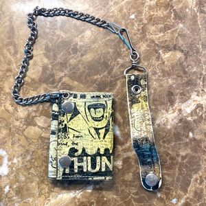 Graphic motorcycle chain wallet